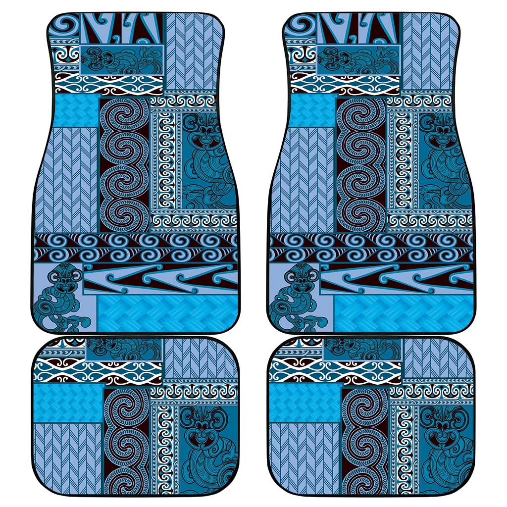 Blue Aotearoa Kowhaiwhai Pattern Car Mats NZ Maori Quilt Style LT14 - Polynesian Pride