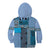 Blue Aotearoa Kowhaiwhai Pattern Kid Hoodie NZ Maori Quilt Style