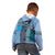 Blue Aotearoa Kowhaiwhai Pattern Kid Hoodie NZ Maori Quilt Style