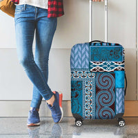 Blue Aotearoa Kowhaiwhai Pattern Luggage Cover NZ Maori Quilt Style LT14 - Polynesian Pride