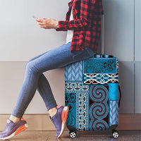 Blue Aotearoa Kowhaiwhai Pattern Luggage Cover NZ Maori Quilt Style LT14 - Polynesian Pride