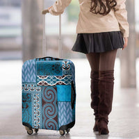 Blue Aotearoa Kowhaiwhai Pattern Luggage Cover NZ Maori Quilt Style LT14 - Polynesian Pride