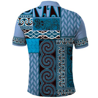 Blue Aotearoa Kowhaiwhai Pattern Polo Shirt NZ Maori Quilt Style LT14 - Polynesian Pride