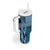 Blue Aotearoa Kowhaiwhai Pattern Tumbler With Handle NZ Maori Quilt Style