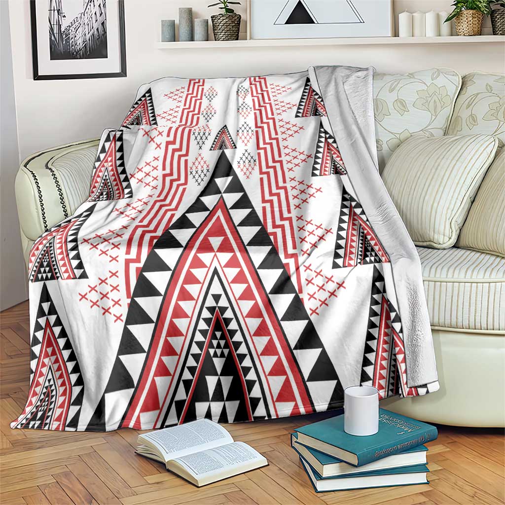 Aotearoa Taniko Blanket Niho Taniwha Purapura Whetu Mix Poutama LT14 White - Polynesian Pride