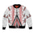 Aotearoa Taniko Bomber Jacket Niho Taniwha Purapura Whetu Mix Poutama