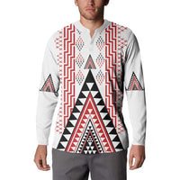 Aotearoa Taniko Button Sweatshirt Niho Taniwha Purapura Whetu Mix Poutama LT14 - Polynesian Pride