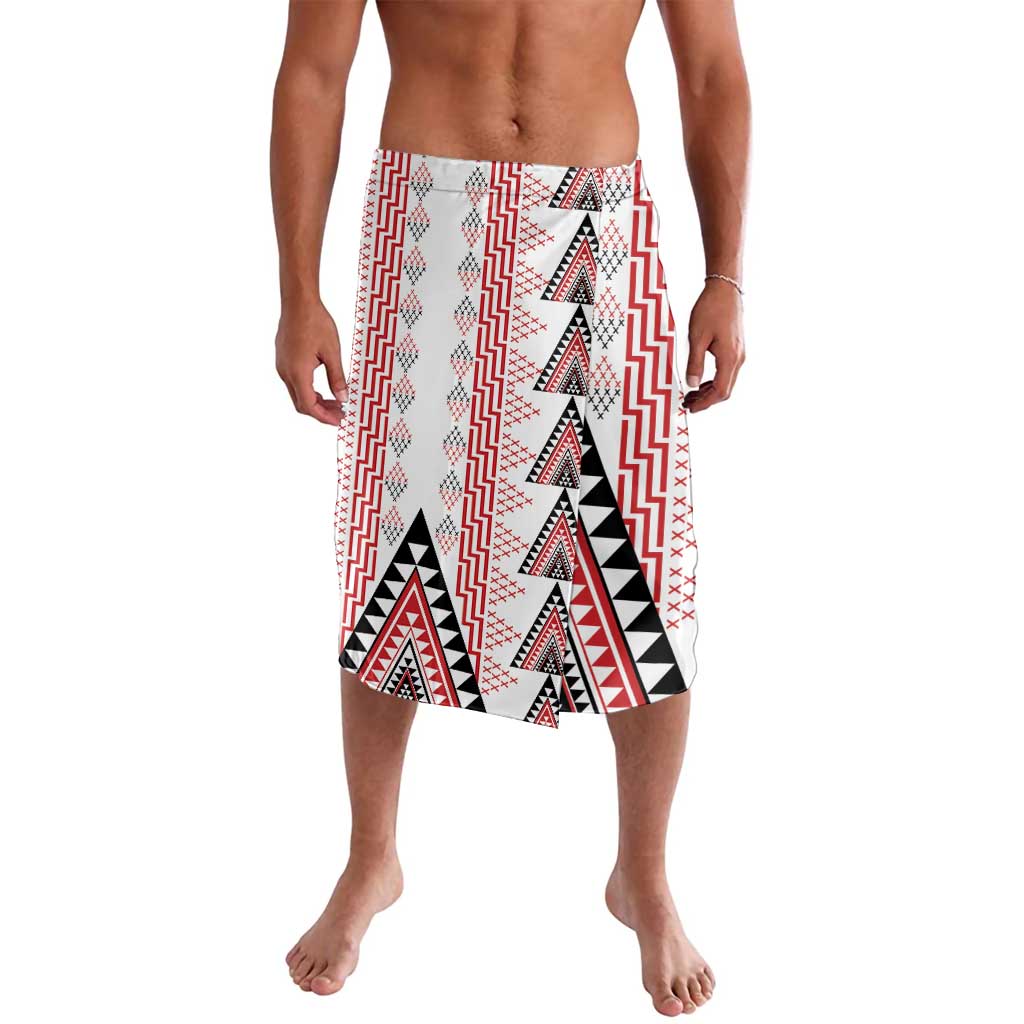 Aotearoa Taniko Lavalava Niho Taniwha Purapura Whetu Mix Poutama LT14 White - Polynesian Pride