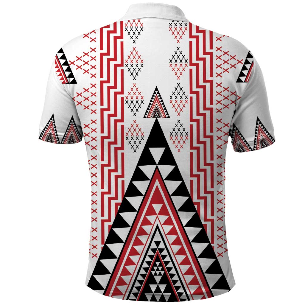 Aotearoa Taniko Polo Shirt Niho Taniwha Purapura Whetu Mix Poutama LT14 - Polynesian Pride