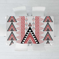 Aotearoa Taniko Tablecloth Niho Taniwha Purapura Whetu Mix Poutama LT14 White - Polynesian Pride