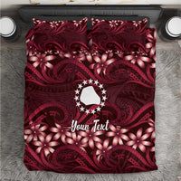 Personalised Cook Islands Mangaia Bedding Set Tiare Maori Polynesian Waves Tattoo LT14 Burgundy - Polynesian Pride