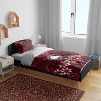 Personalised Cook Islands Mangaia Bedding Set Tiare Maori Polynesian Waves Tattoo LT14 - Polynesian Pride