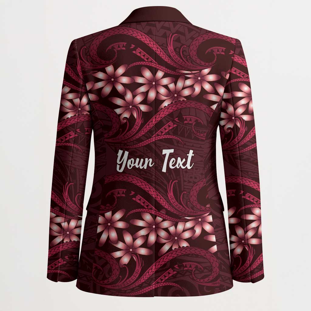 Personalised Cook Islands Mangaia Blazer Tiare Maori Polynesian Waves Tattoo LT14 - Polynesian Pride