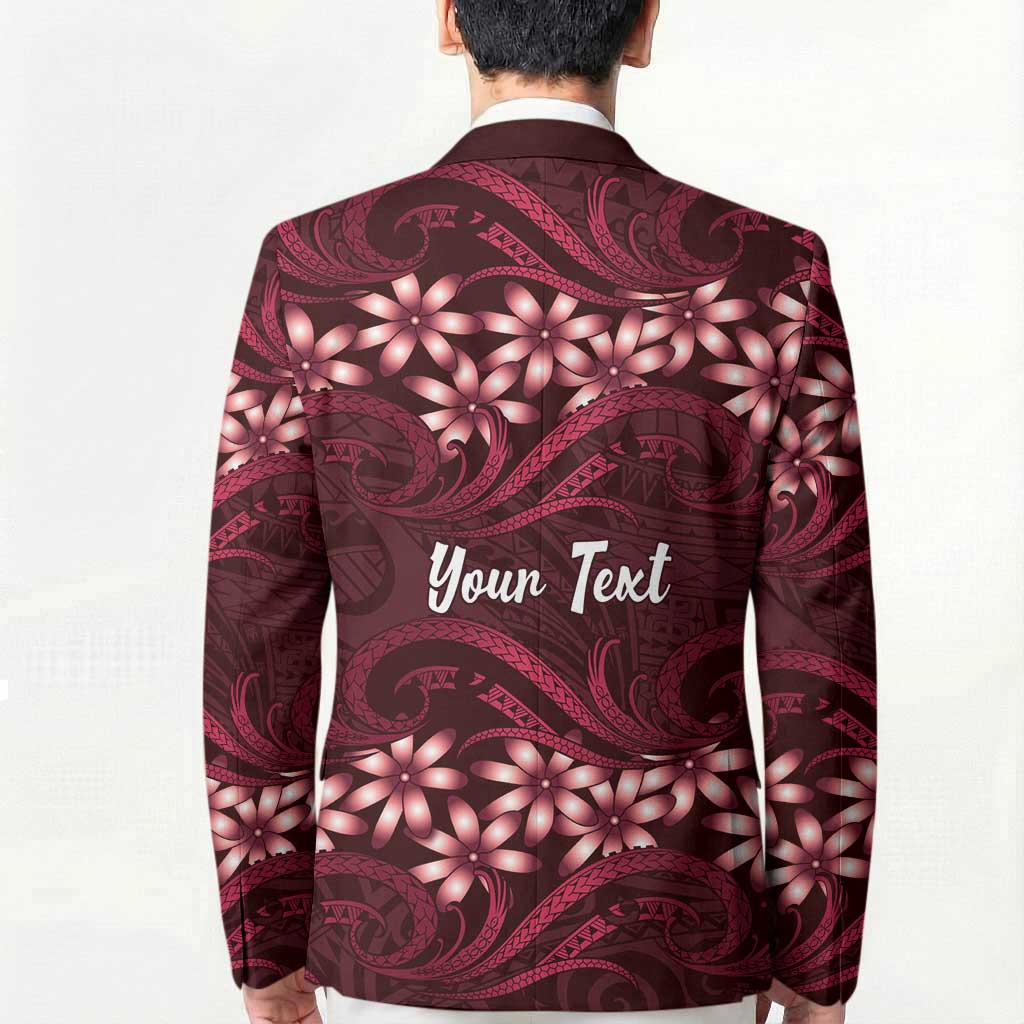 Personalised Cook Islands Mangaia Blazer Tiare Maori Polynesian Waves Tattoo LT14 - Polynesian Pride