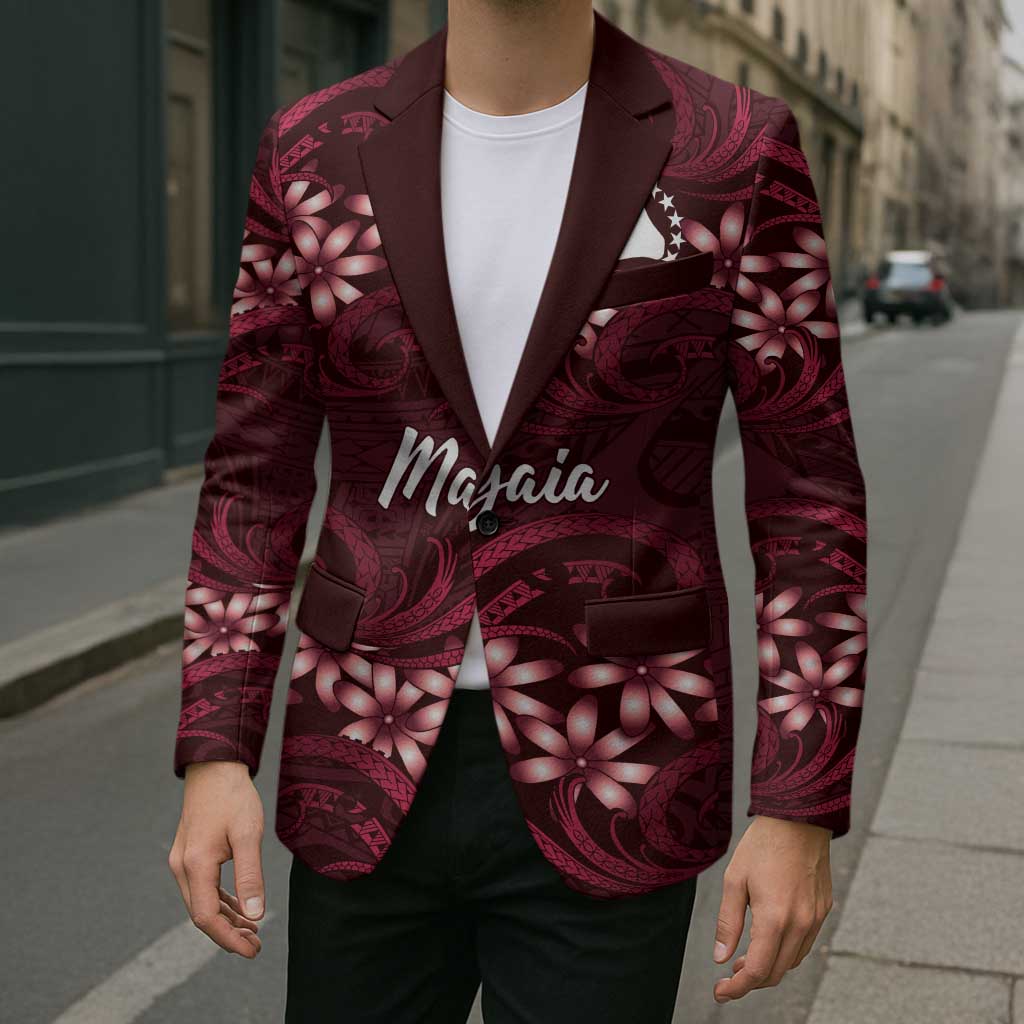Personalised Cook Islands Mangaia Blazer Tiare Maori Polynesian Waves Tattoo LT14 - Polynesian Pride