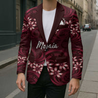 Personalised Cook Islands Mangaia Blazer Tiare Maori Polynesian Waves Tattoo LT14 - Polynesian Pride