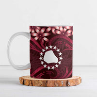 Personalised Cook Islands Mangaia Ceramic Mug Tiare Maori Polynesian Waves Tattoo LT14 Burgundy - Polynesian Pride