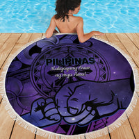 Philippines Father's Day Beach Blanket Polynesian Tattoo Galaxy Vibes LT14 - Polynesian Pride