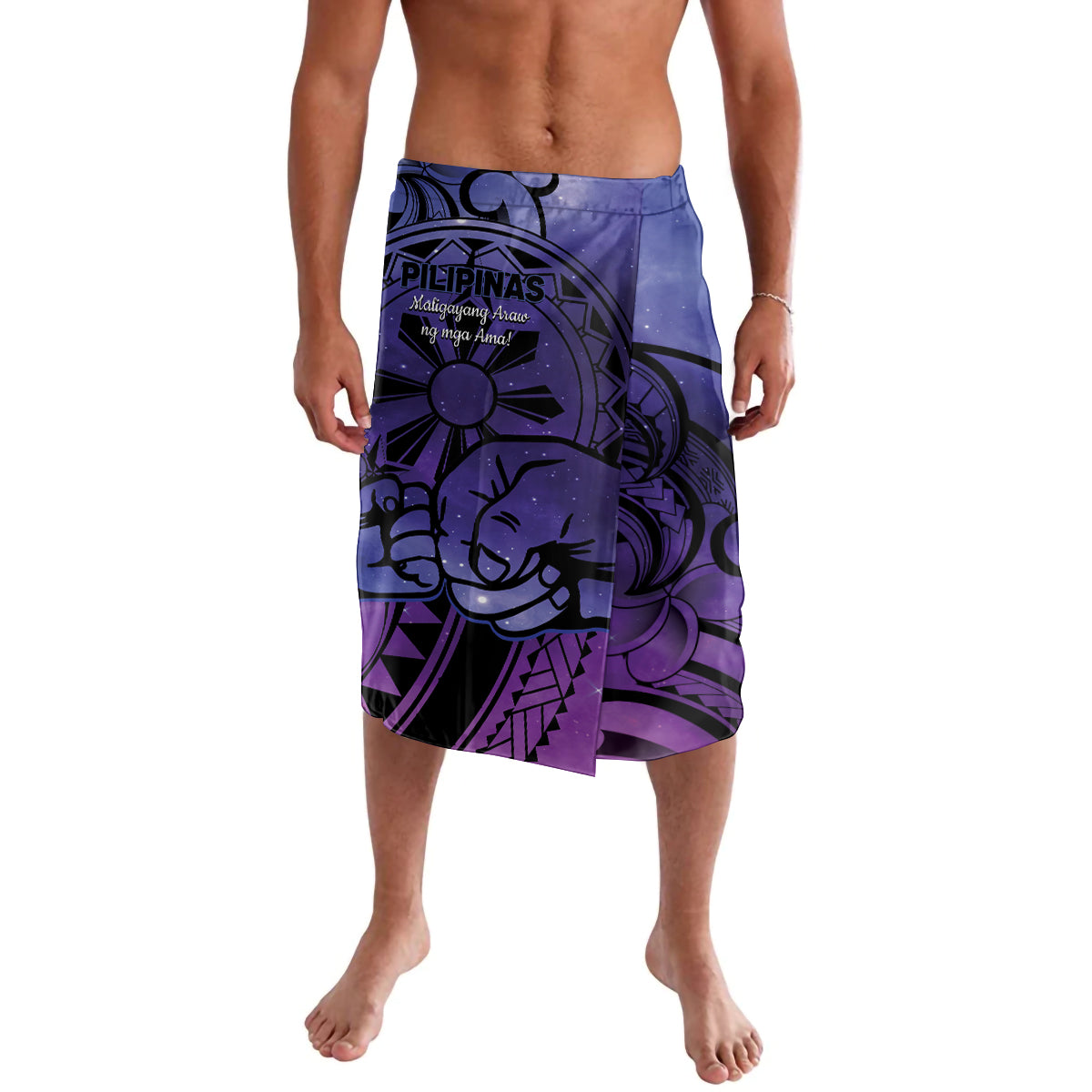 Philippines Father's Day Lavalava Polynesian Tattoo Galaxy Vibes LT14 Blue - Polynesian Pride