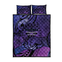 Philippines Father's Day Quilt Bed Set Polynesian Tattoo Galaxy Vibes LT14 - Polynesian Pride