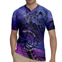 Philippines Father's Day Rugby Jersey Polynesian Tattoo Galaxy Vibes LT14 - Polynesian Pride