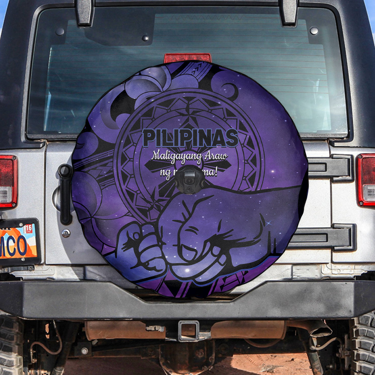 Philippines Father's Day Spare Tire Cover Polynesian Tattoo Galaxy Vibes LT14 Blue - Polynesian Pride