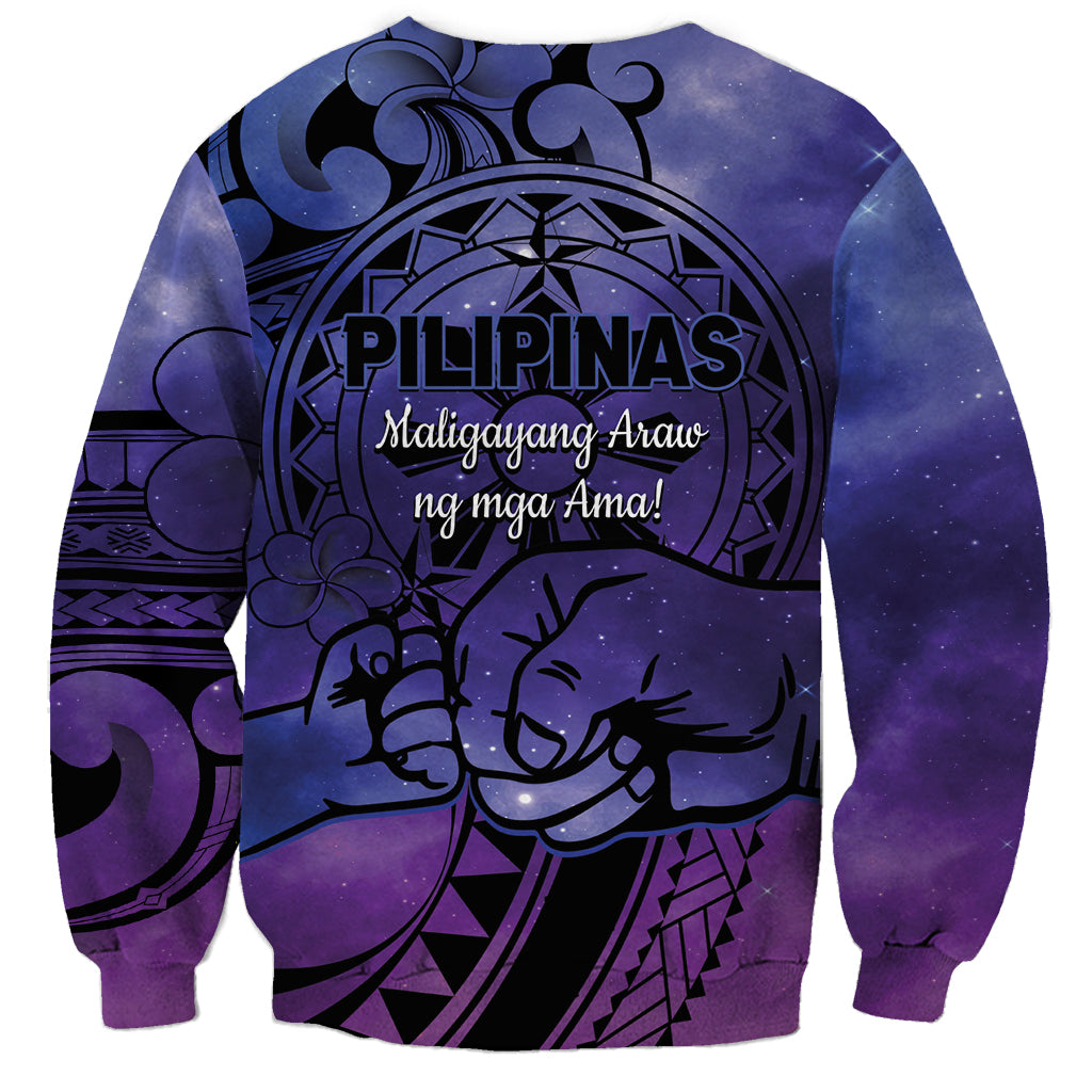 Philippines Father's Day Sweatshirt Polynesian Tattoo Galaxy Vibes LT14 - Polynesian Pride