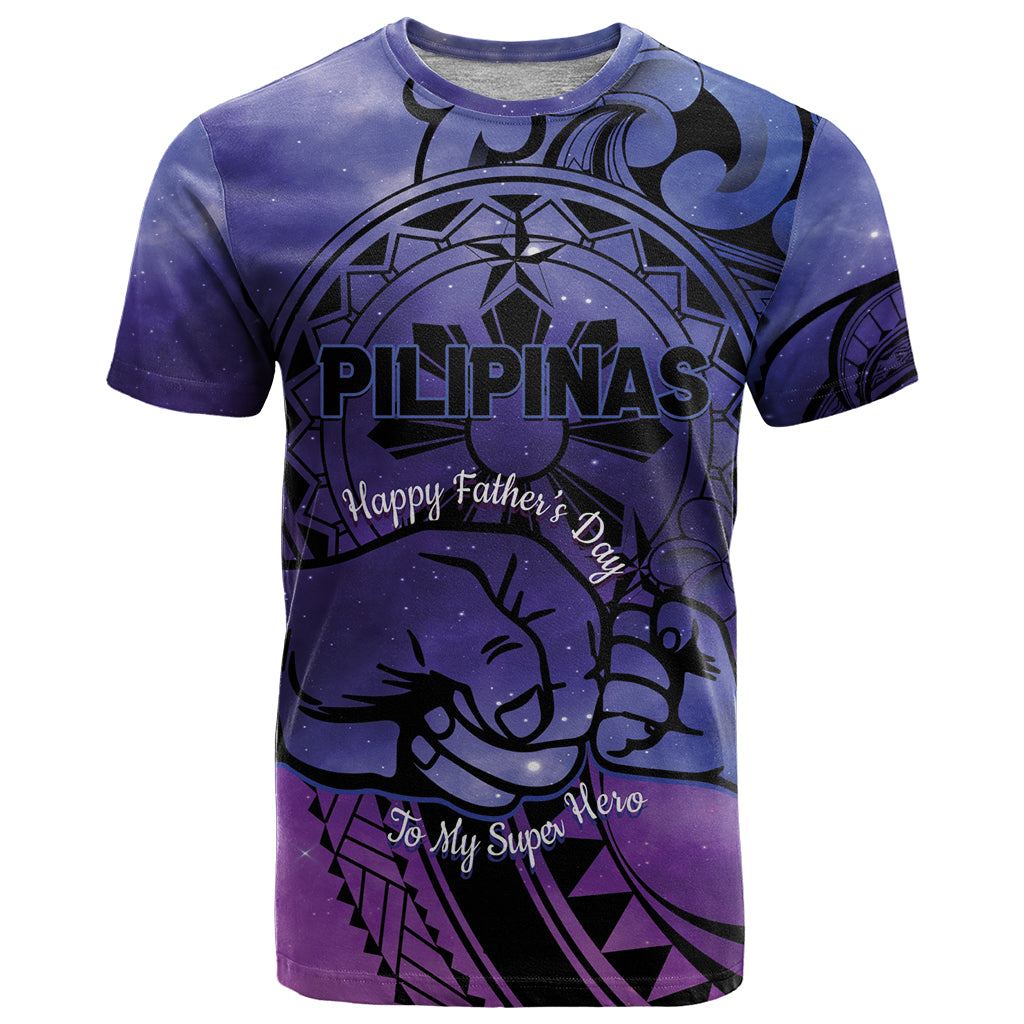 Philippines Father's Day T Shirt Polynesian Tattoo Galaxy Vibes LT14 Blue - Polynesian Pride