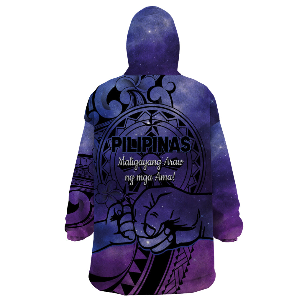 Philippines Father's Day Wearable Blanket Hoodie Polynesian Tattoo Galaxy Vibes LT14 - Polynesian Pride
