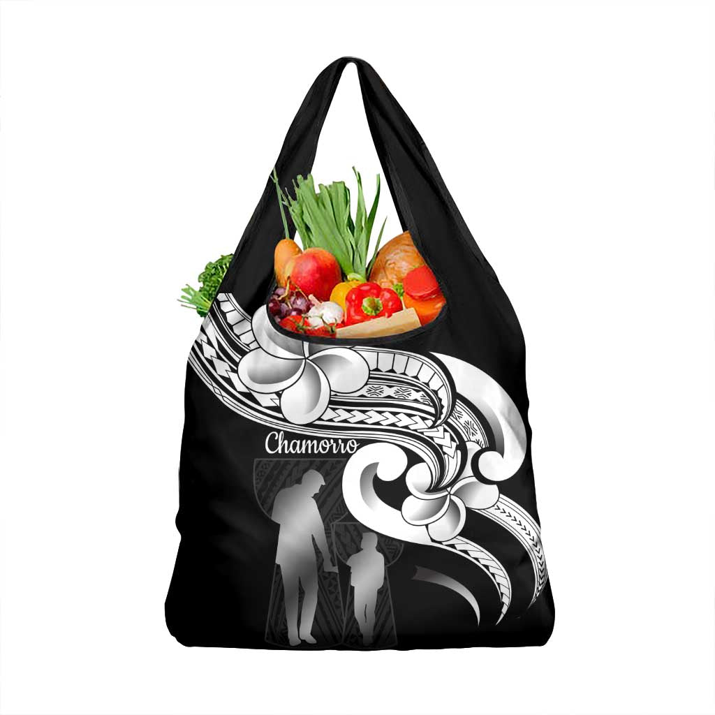 Guam Father's Day Grocery Bag Chamorro Latte Stone Polynesian Pattern LT14 1-pack One Size Black - Polynesian Pride