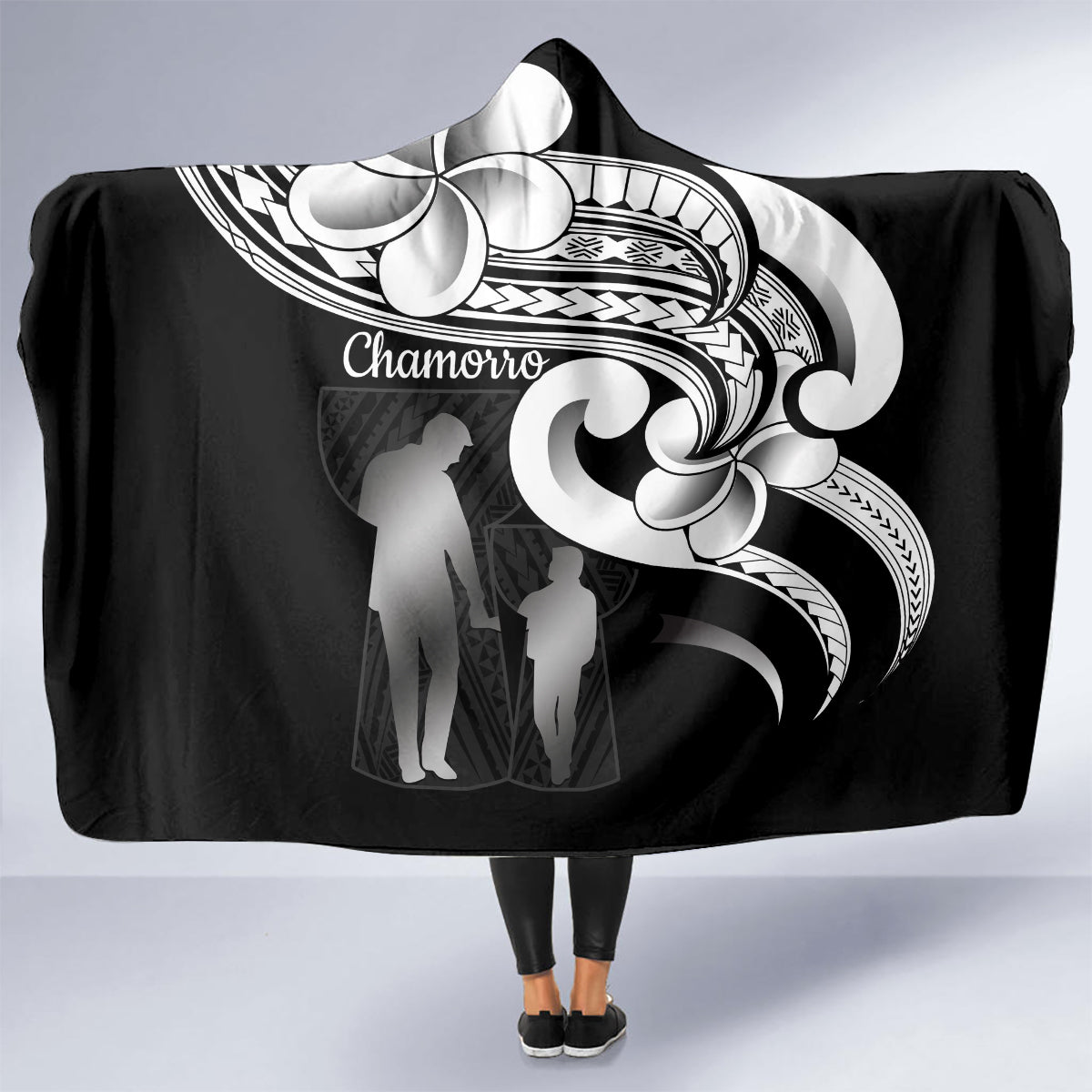 Guam Father's Day Hooded Blanket Chamorro Latte Stone Polynesian Pattern LT14 - Polynesian Pride