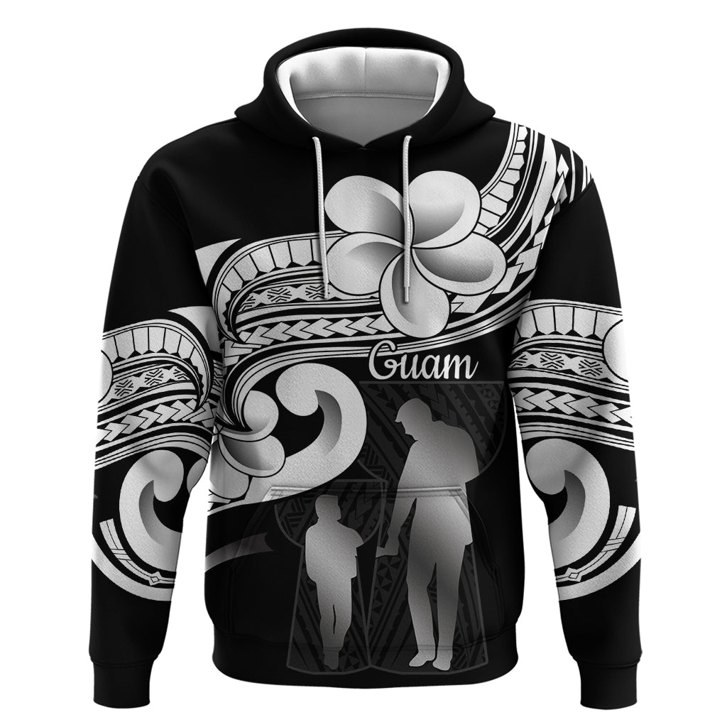 Guam Father's Day Hoodie Chamorro Latte Stone Polynesian Pattern LT14 Pullover Hoodie Black - Polynesian Pride