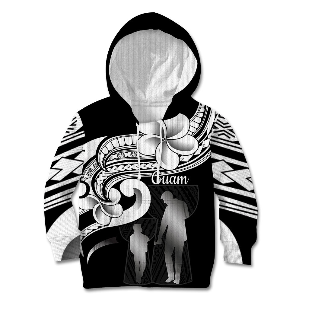 Guam Father's Day Kid Hoodie Chamorro Latte Stone Polynesian Pattern LT14 Hoodie Black - Polynesian Pride