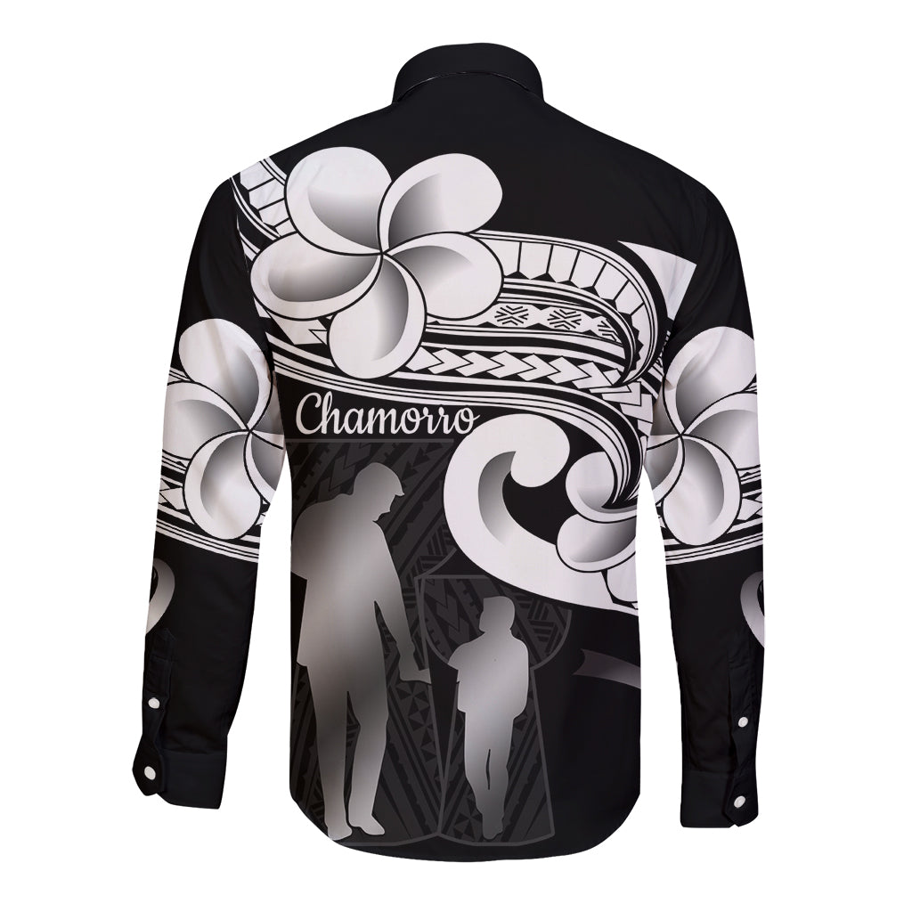 Guam Father's Day Long Sleeve Button Shirt Chamorro Latte Stone Polynesian Pattern LT14 - Polynesian Pride