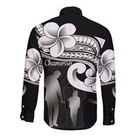 Guam Father's Day Long Sleeve Button Shirt Chamorro Latte Stone Polynesian Pattern LT14 - Polynesian Pride