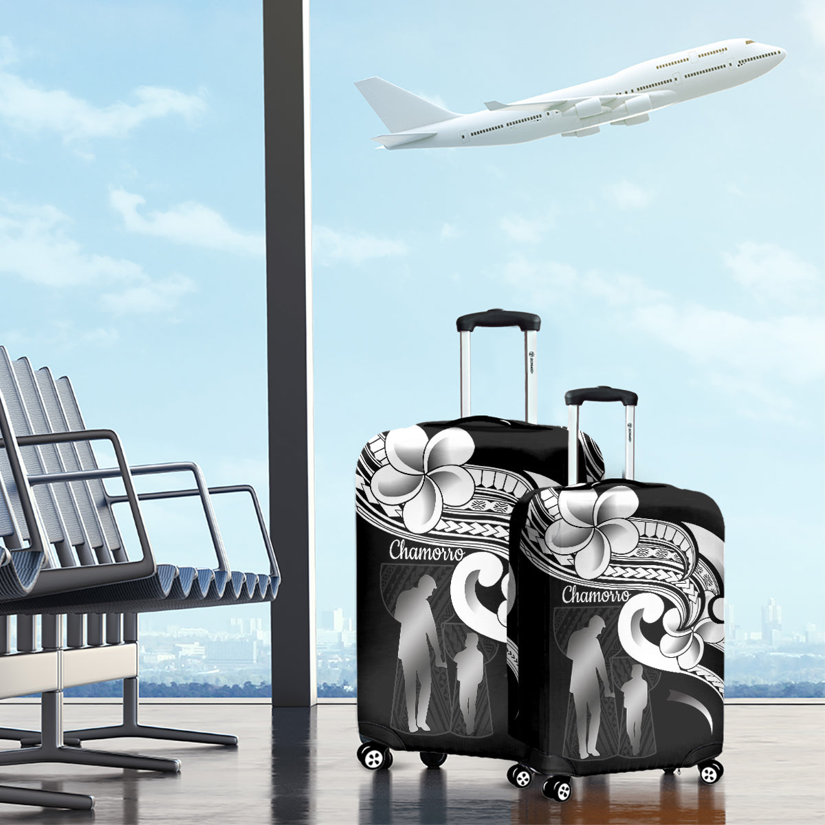 Guam Father's Day Luggage Cover Chamorro Latte Stone Polynesian Pattern LT14 - Polynesian Pride