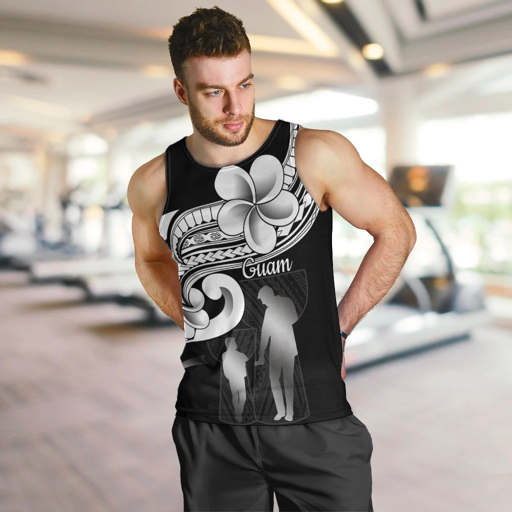 Guam Father's Day Men Tank Top Chamorro Latte Stone Polynesian Pattern LT14 Black - Polynesian Pride