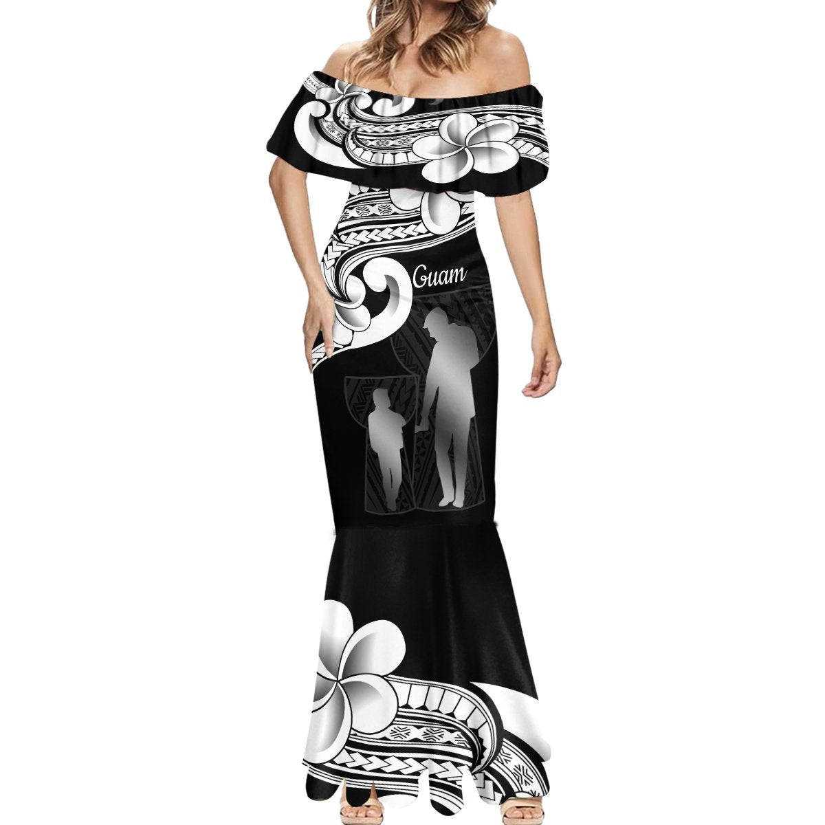 Guam Father's Day Mermaid Dress Chamorro Latte Stone Polynesian Pattern LT14 - Polynesian Pride