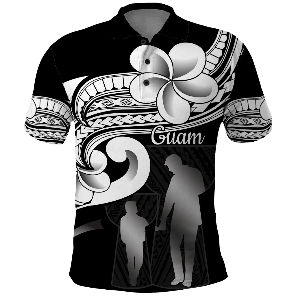 Guam Father's Day Polo Shirt Chamorro Latte Stone Polynesian Pattern LT14 Black - Polynesian Pride