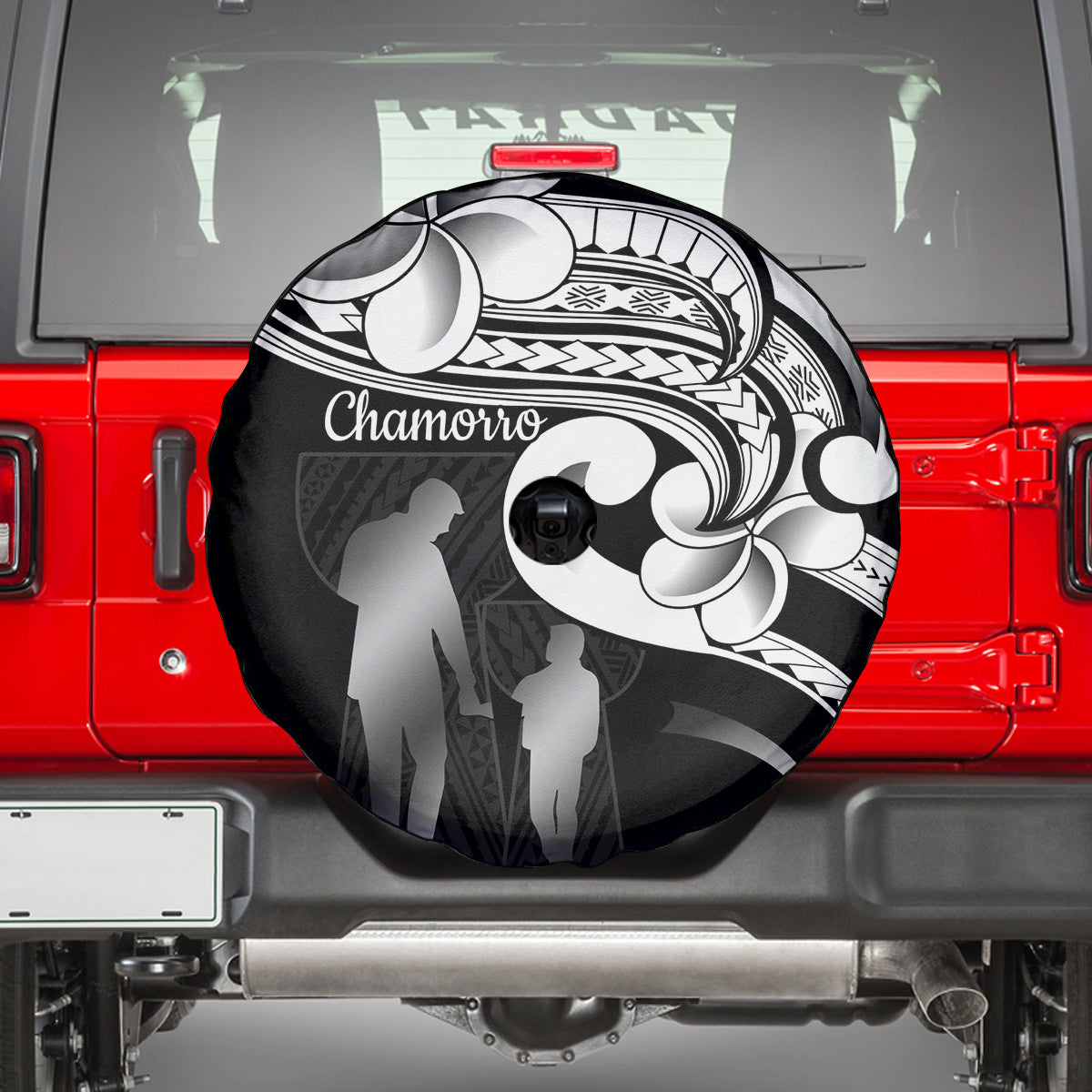 Guam Father's Day Spare Tire Cover Chamorro Latte Stone Polynesian Pattern LT14 - Polynesian Pride