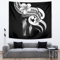 Guam Father's Day Tapestry Chamorro Latte Stone Polynesian Pattern LT14 Black - Polynesian Pride