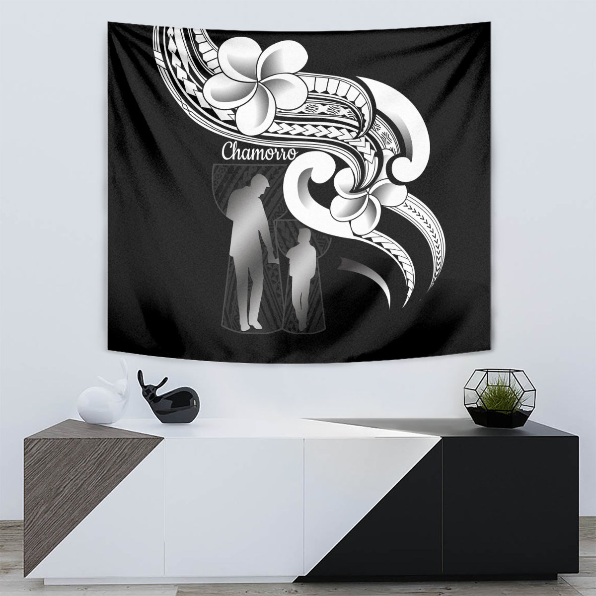 Guam Father's Day Tapestry Chamorro Latte Stone Polynesian Pattern LT14 - Polynesian Pride