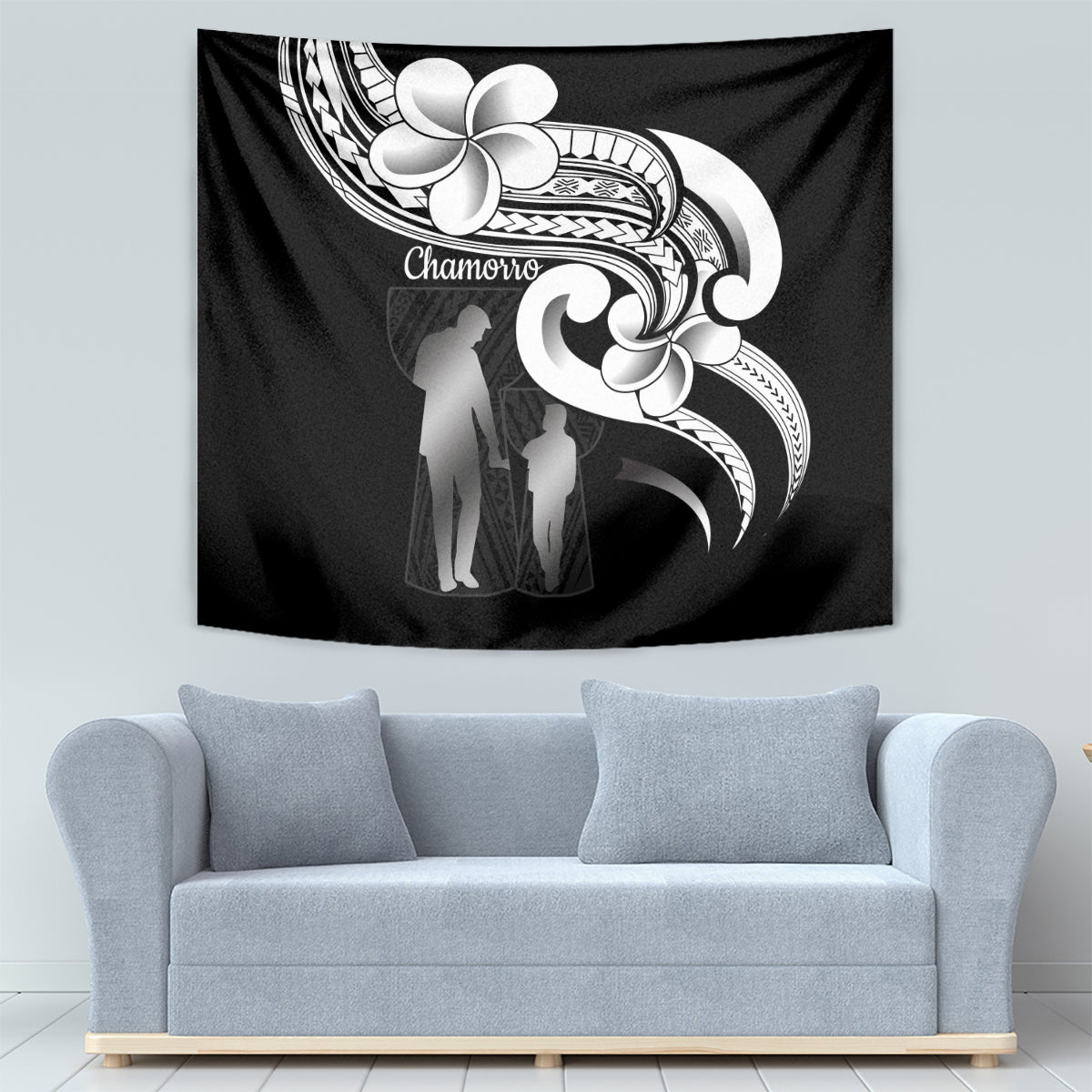 Guam Father's Day Tapestry Chamorro Latte Stone Polynesian Pattern LT14 - Polynesian Pride