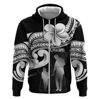 Guam Father's Day Zip Hoodie Chamorro Latte Stone Polynesian Pattern LT14 Zip Hoodie Black - Polynesian Pride