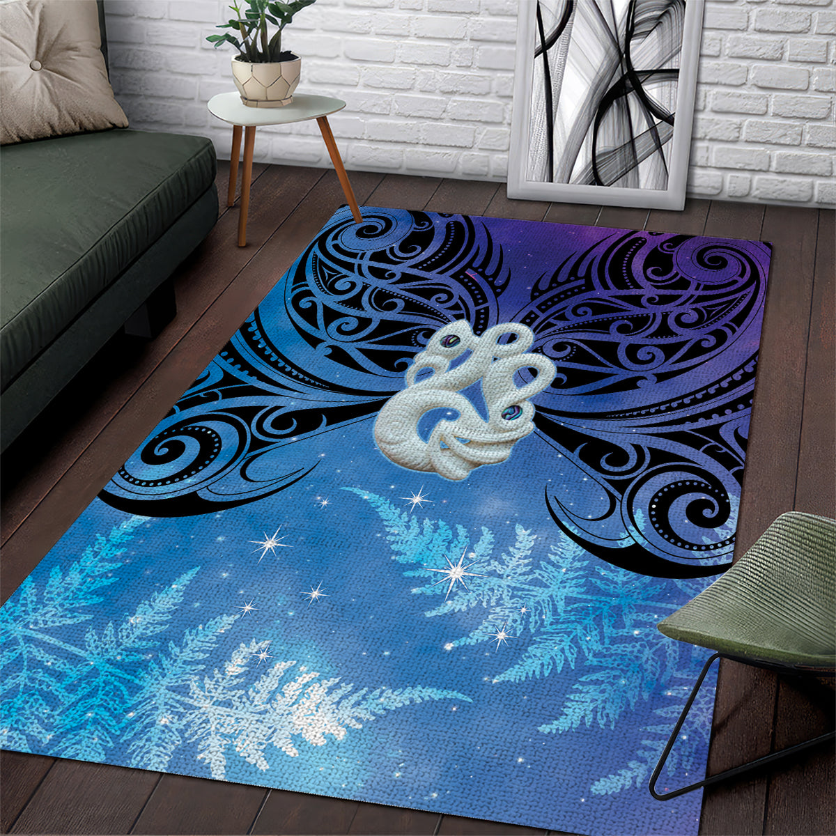 New Zealand Matariki Area Rug Aotearoa Maori New Year Manaia Galaxy Vibes