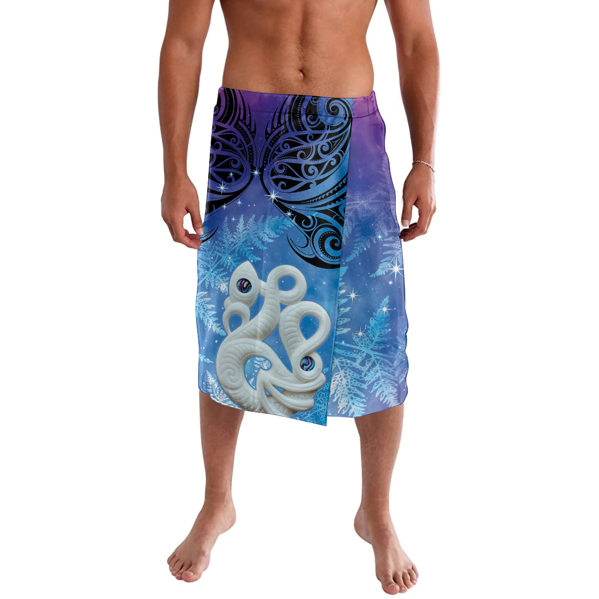 New Zealand Matariki Lavalava Aotearoa Maori New Year Manaia Galaxy Vibes LT14 Blue - Polynesian Pride