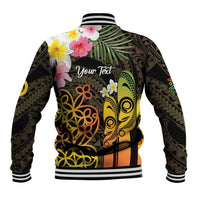 Personalised Vanuatu Independence Day Baseball Jacket Carving Drum Sand Drawing Turtle LT14 - Polynesian Pride