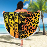 Personalised Vanuatu Independence Day Beach Blanket Carving Drum Sand Drawing Turtle LT14 - Polynesian Pride