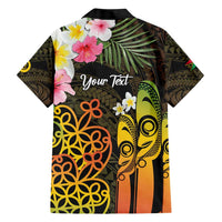 Personalised Vanuatu Independence Day Hawaiian Shirt Carving Drum Sand Drawing Turtle LT14 - Polynesian Pride