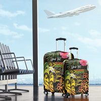 Personalised Vanuatu Independence Day Luggage Cover Carving Drum Sand Drawing Turtle LT14 - Polynesian Pride